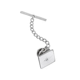 Sterling Silver Polished Rectangle tie Tack with 1pt Diamond